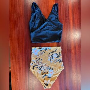 Baiia Swim Bikini- Black top and reversible Mimosa bottom